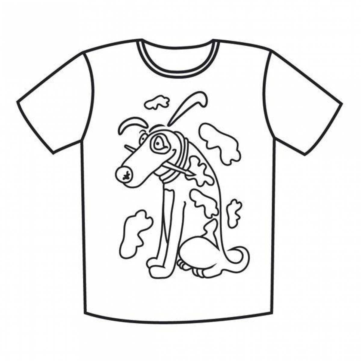 Coloring page with a spectacular t-shirt
