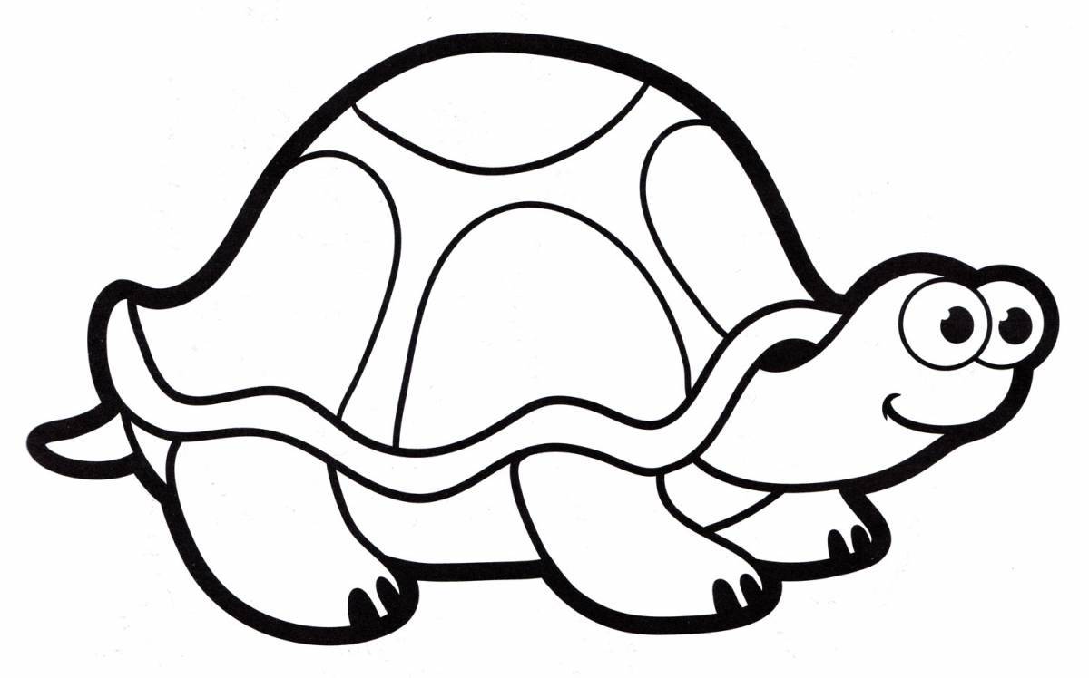 Восхитительная черепаха-раскраска для детей
