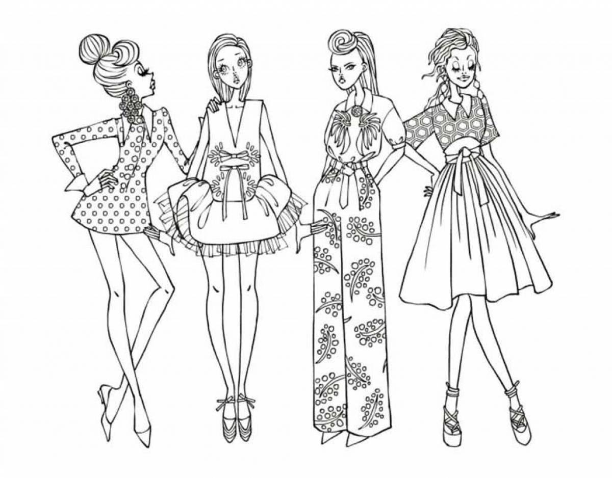 Funky fashion coloring book