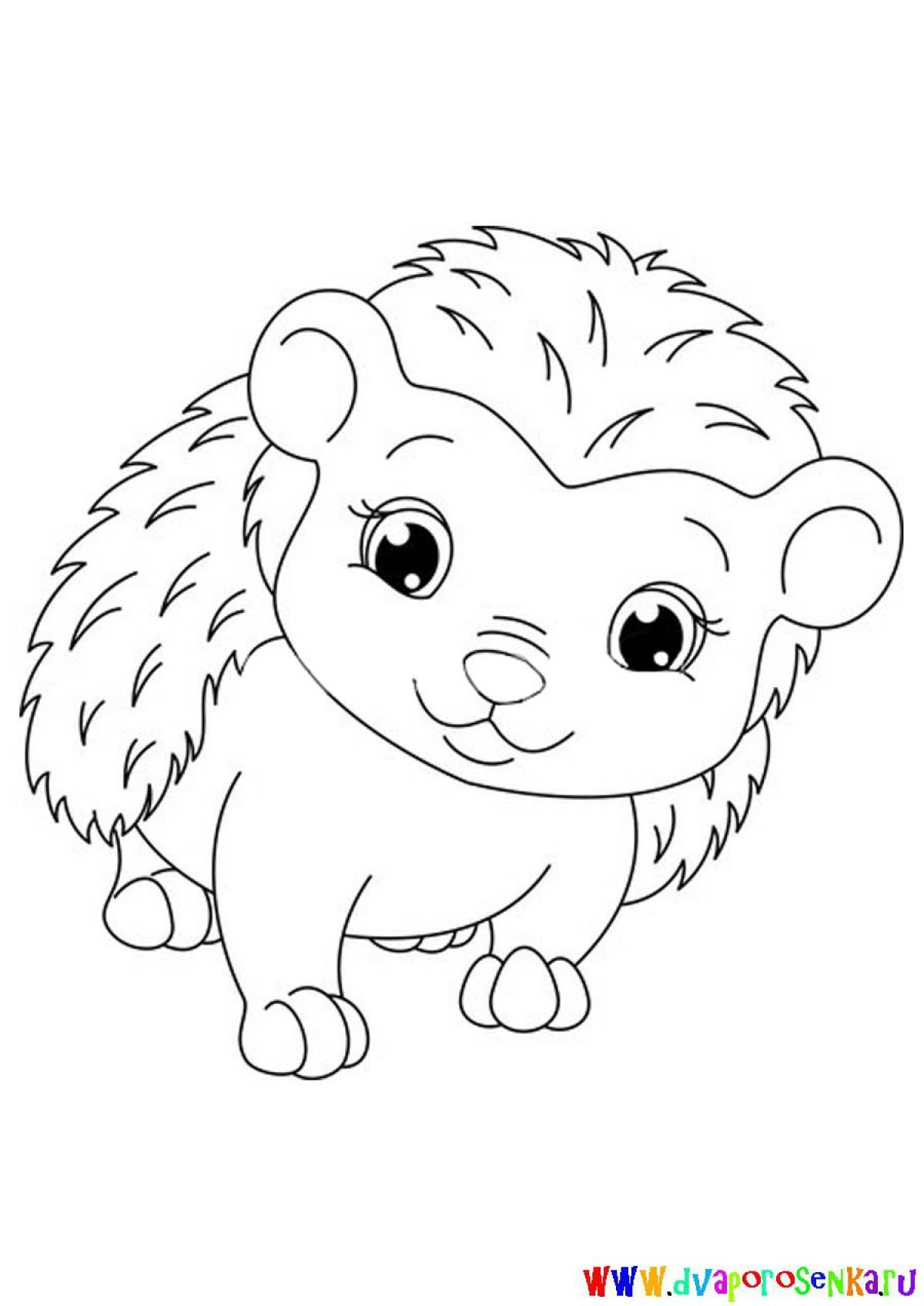 Coloring page adorable hedgehog
