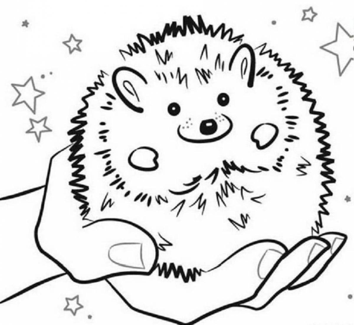 Rampant hedgehog coloring page