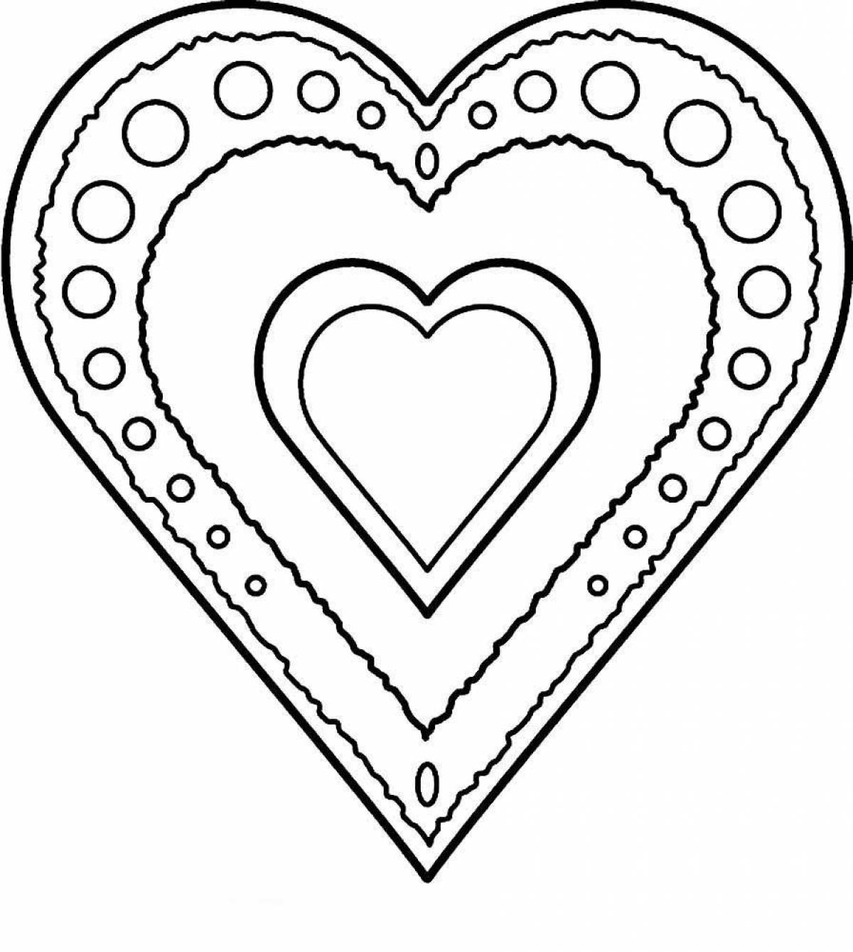 Colorful heart coloring book for kids