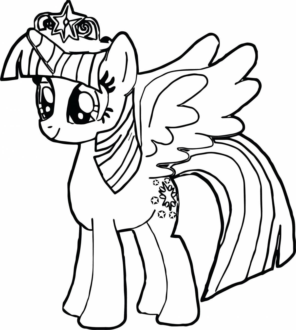 Charming pony sparkle coloring book