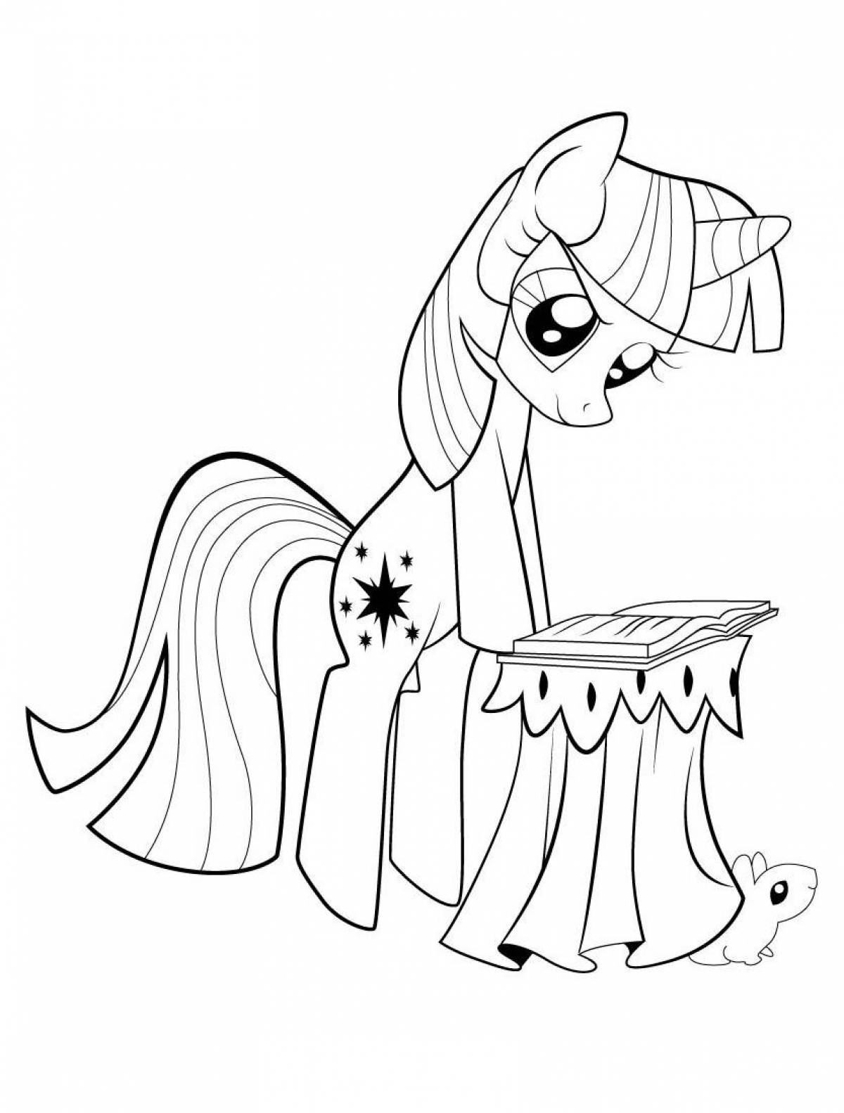 Elegant pony sparkle coloring page