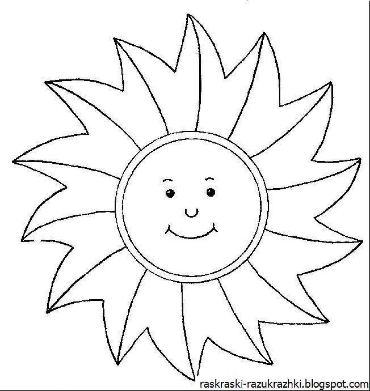Фантастическая раскраска солнце для детей