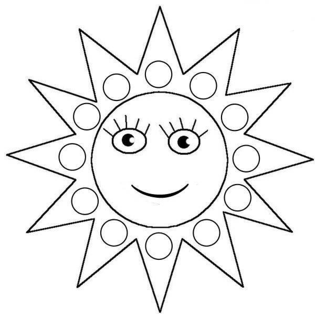 Восхитительная раскраска солнце для детей
