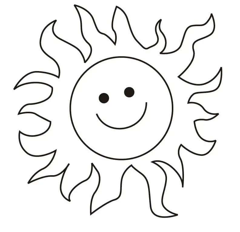 Мерцающая раскраска солнце для детей