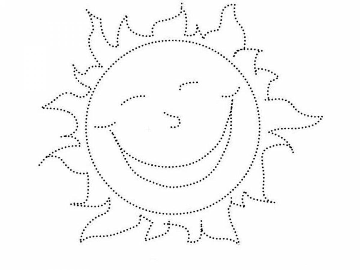 Завораживающая раскраска солнце для детей
