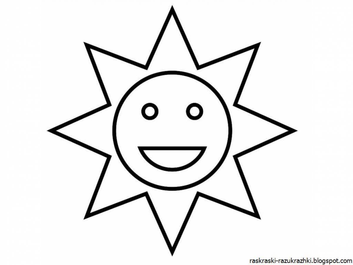 Увлекательная раскраска солнце для детей