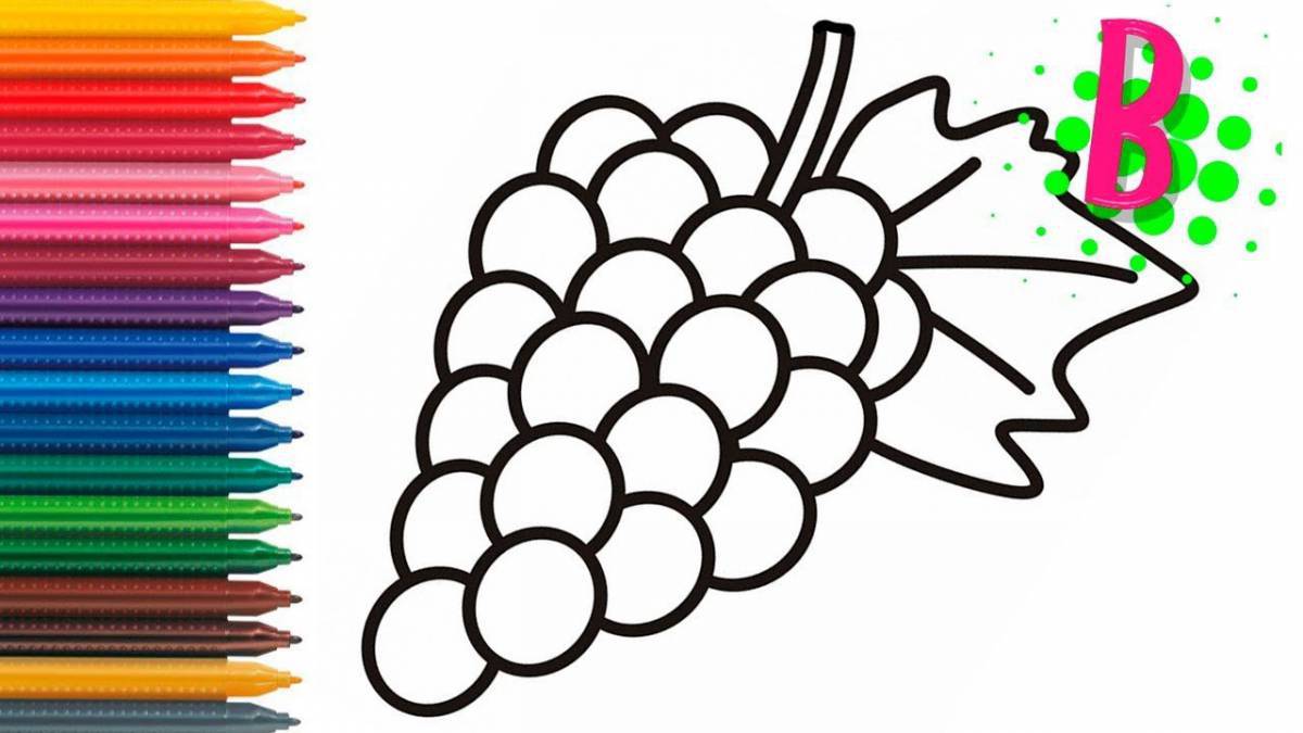 Coloring page with bright marker