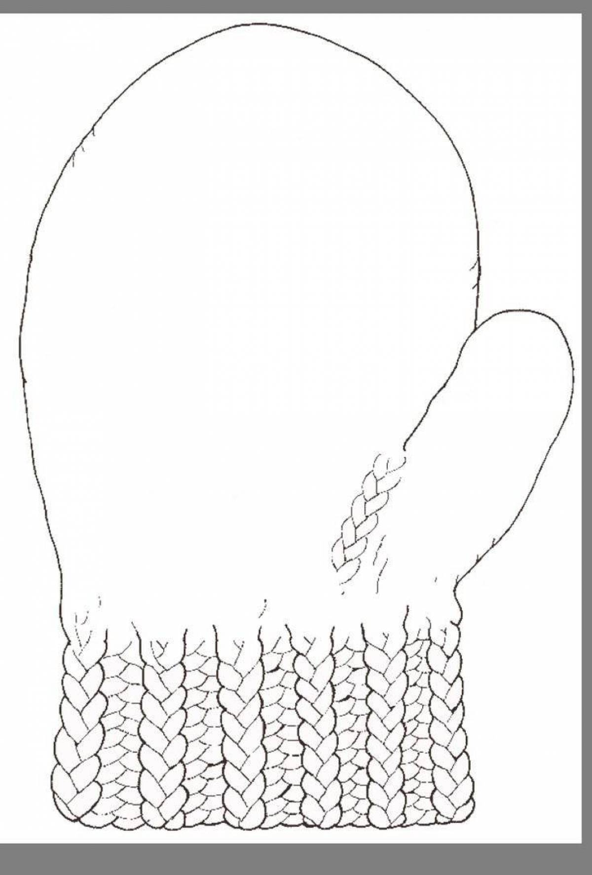 Sparkling Mitten Coloring Page for Students