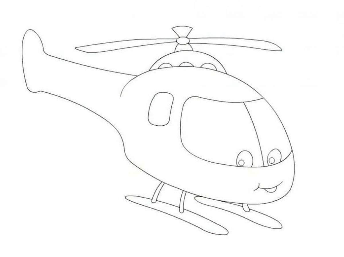 Vibrant helicopter coloring page for kids
