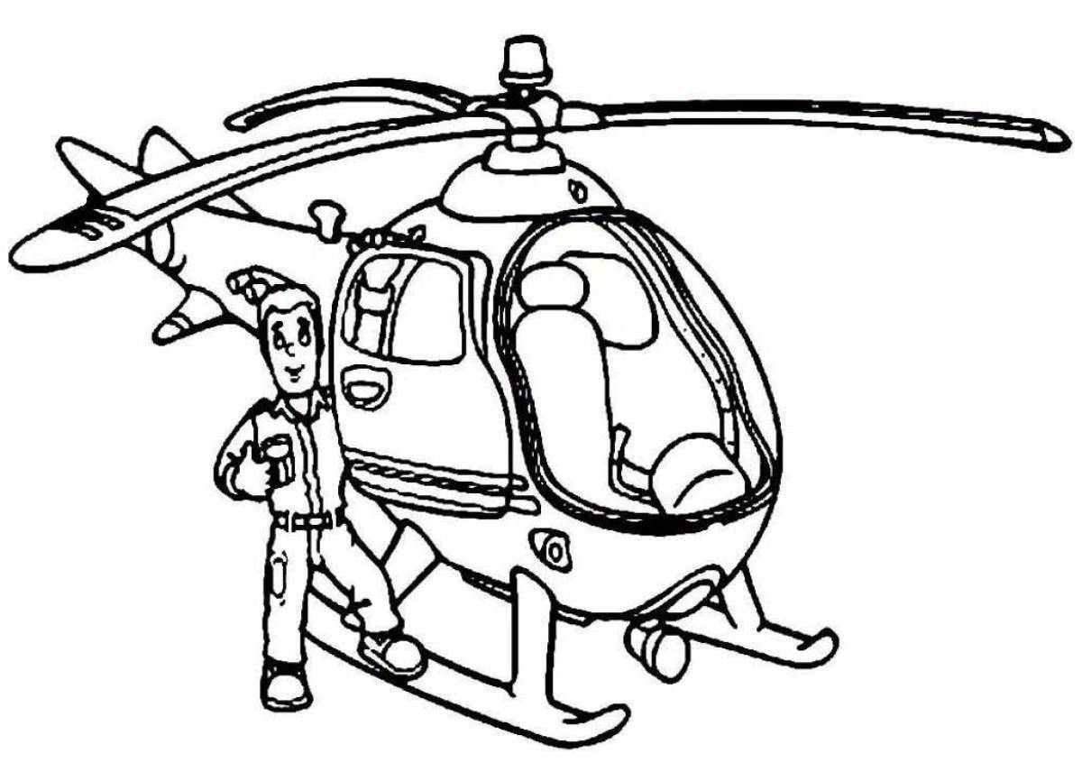 Fabulous helicopter coloring book for kids