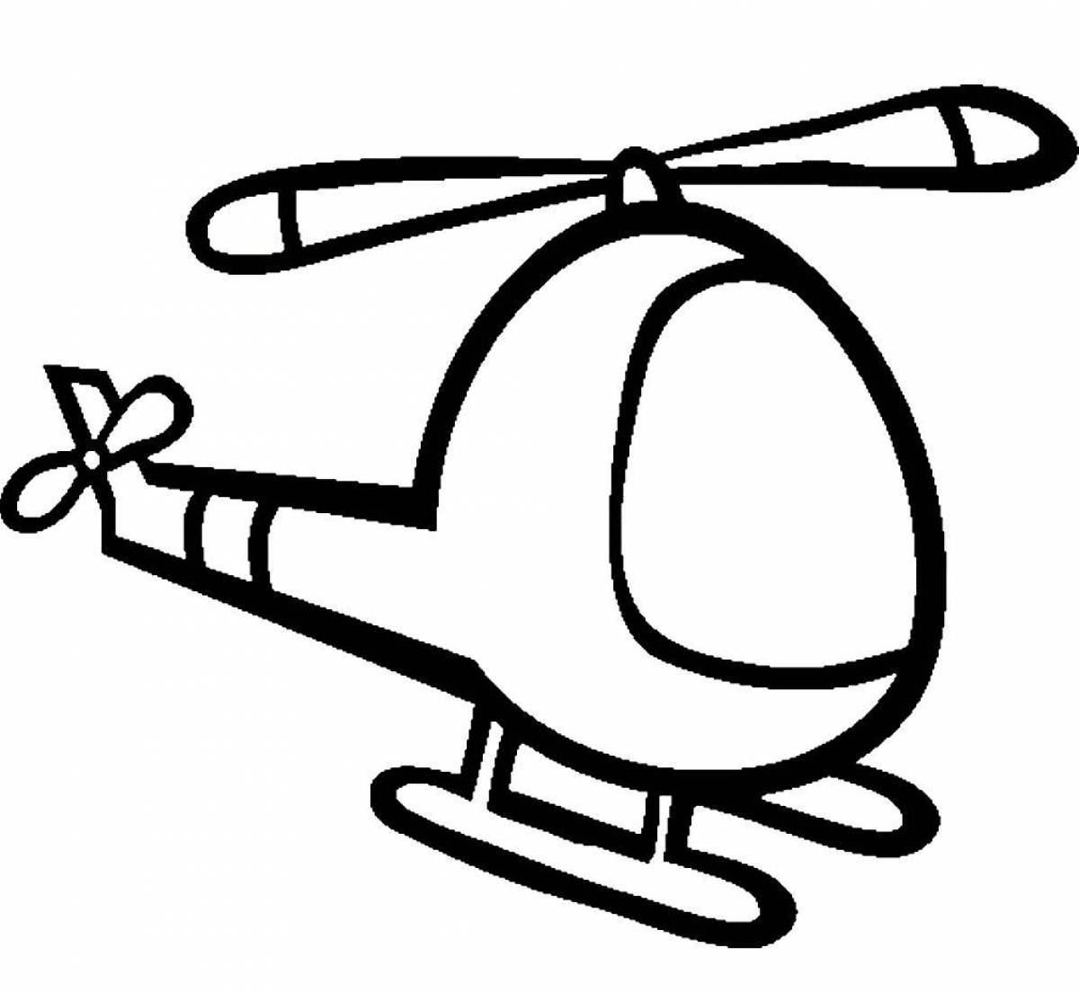 Animated Helicopter Coloring Page for Kids