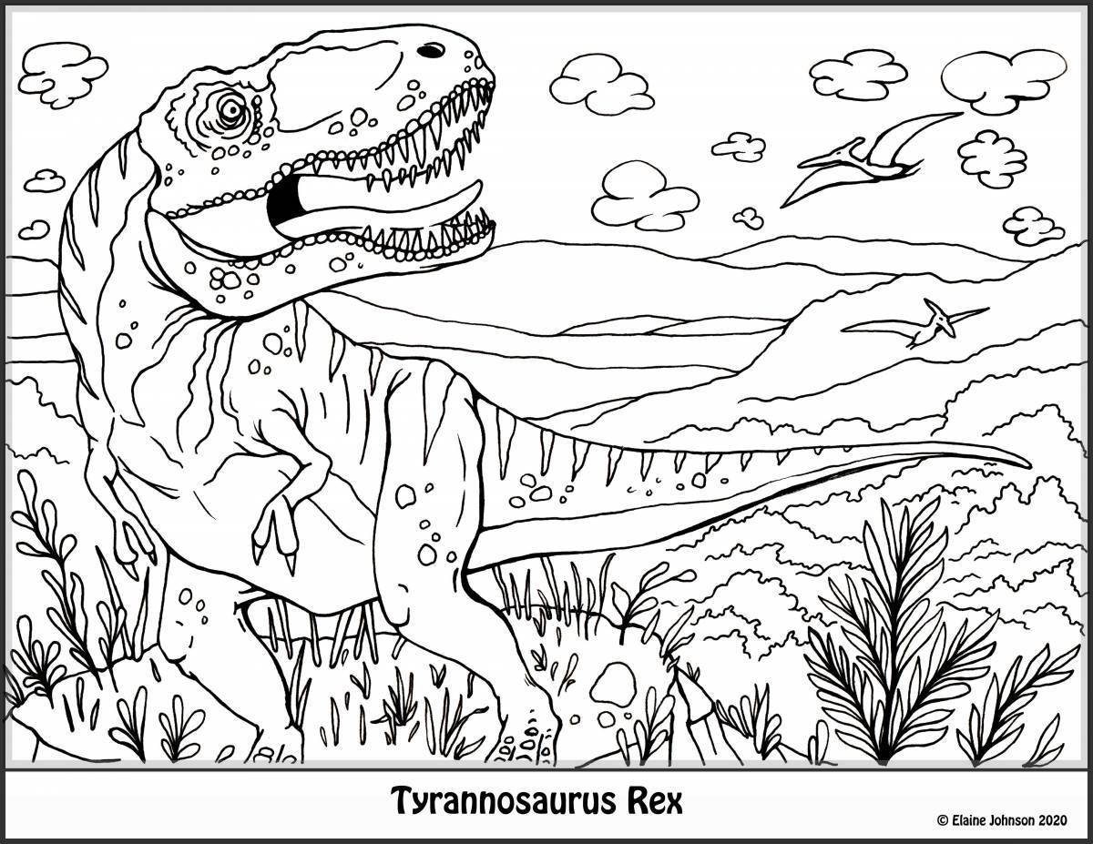 Funny dinosaurs coloring for children 5-6 years old
