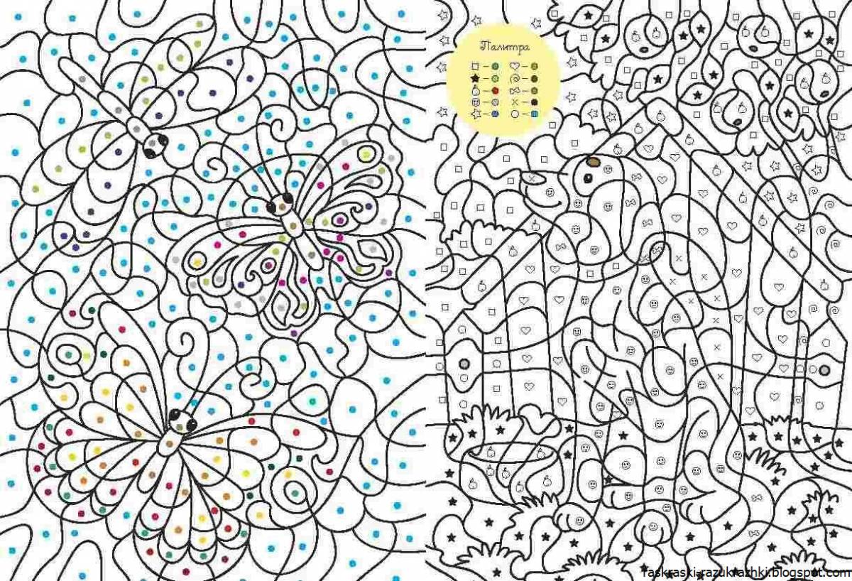 Creative adult coloring by numbers