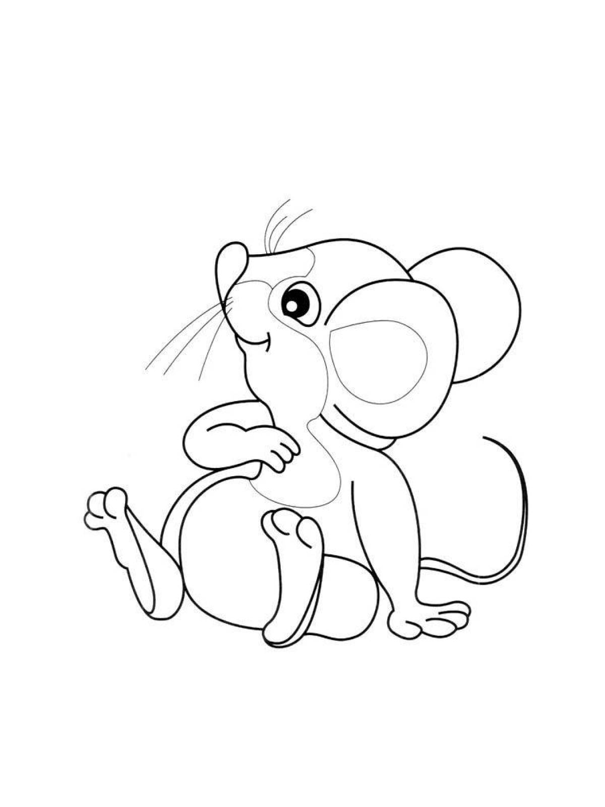 Сказочная мышь-раскраска для детей
