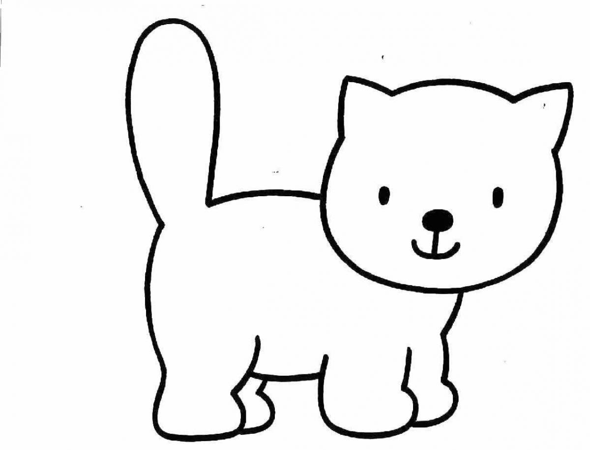 Live coloring cat for children 3-4 years old