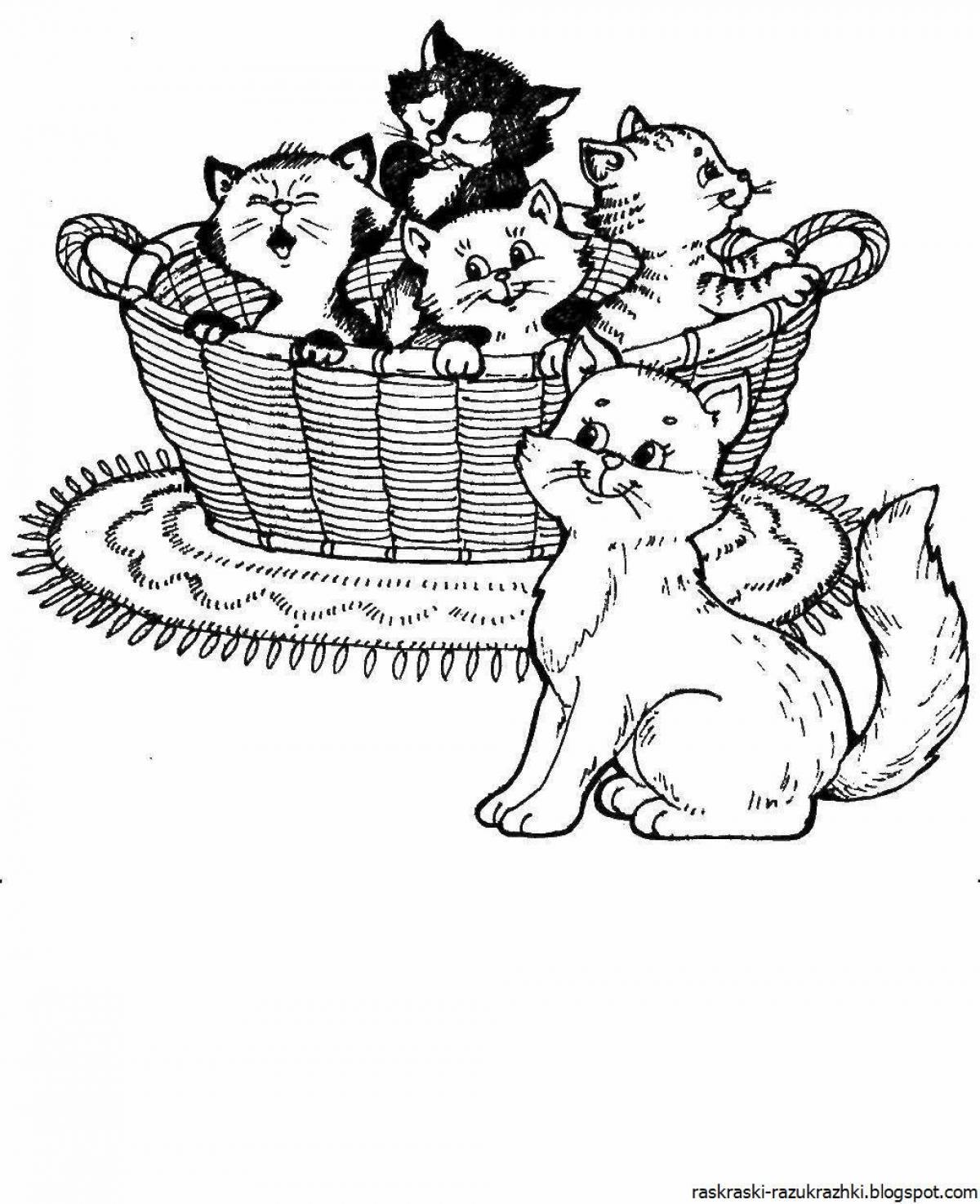 Adorable cat coloring book for kids 3-4 years old
