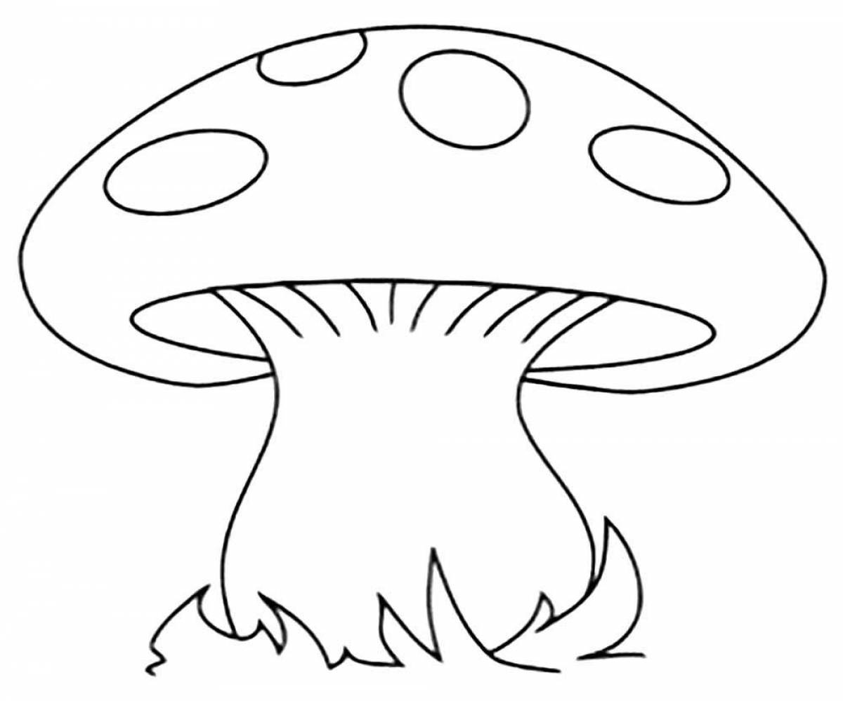 Playful mushroom coloring page for kids