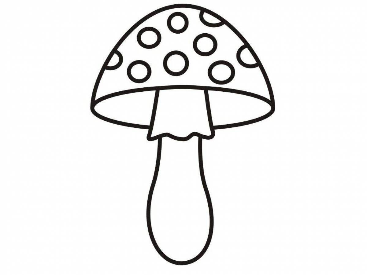 Adorable mushroom coloring book for kids