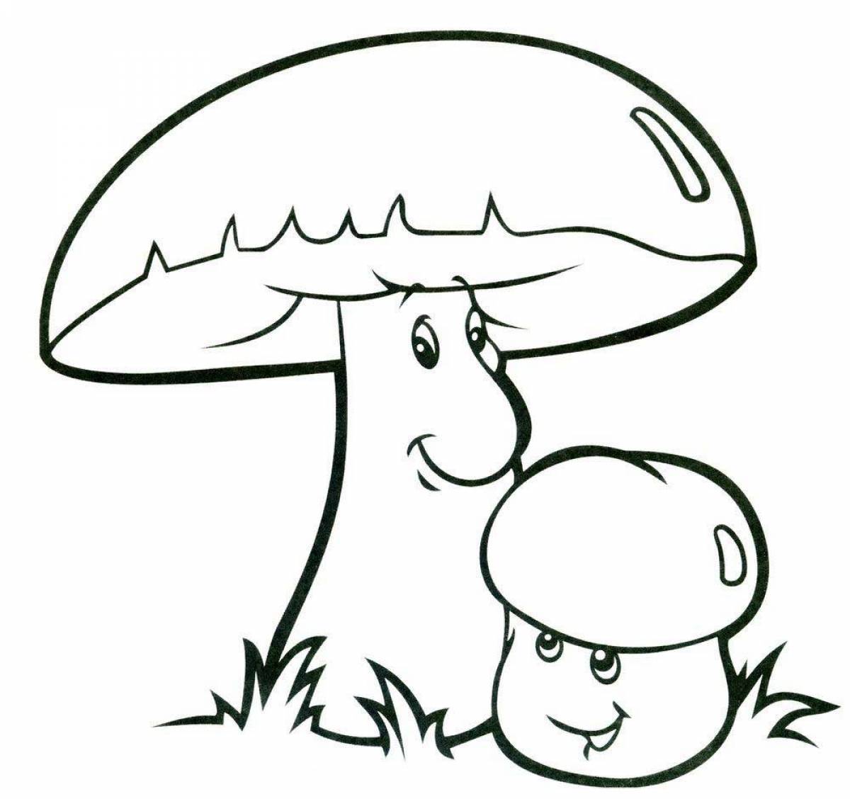 Colorful mushrooms coloring book for kids