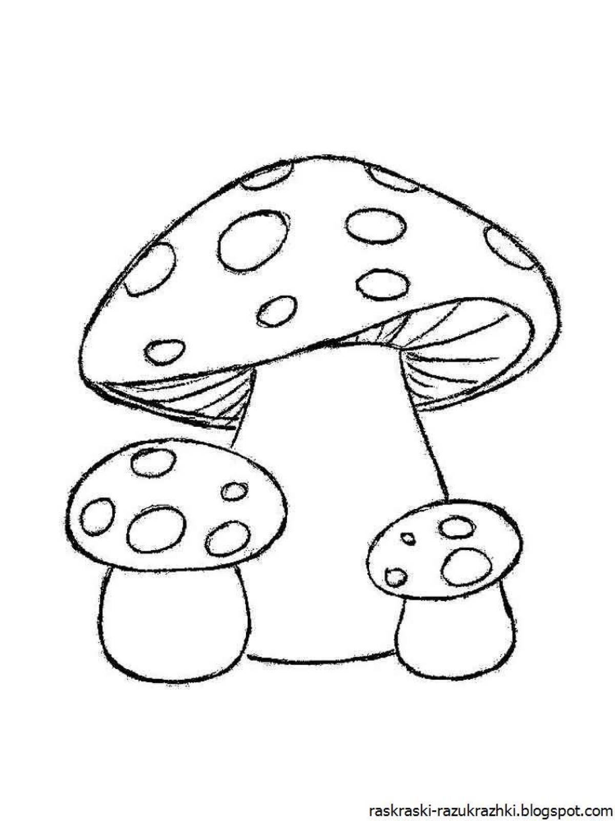 Ослепительные грибы-раскраски для детей