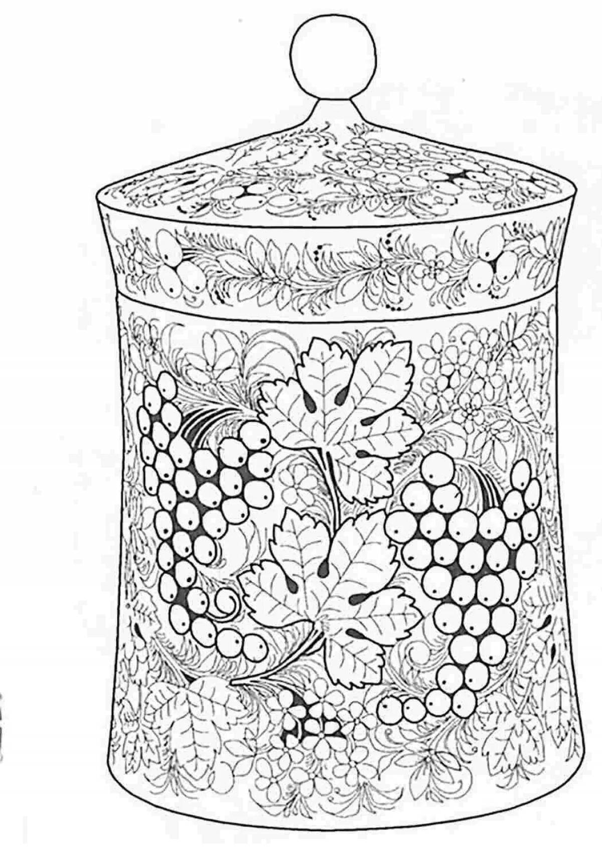 Хохлома посуда рисунок. Хохлома раскраска. Раскраска 