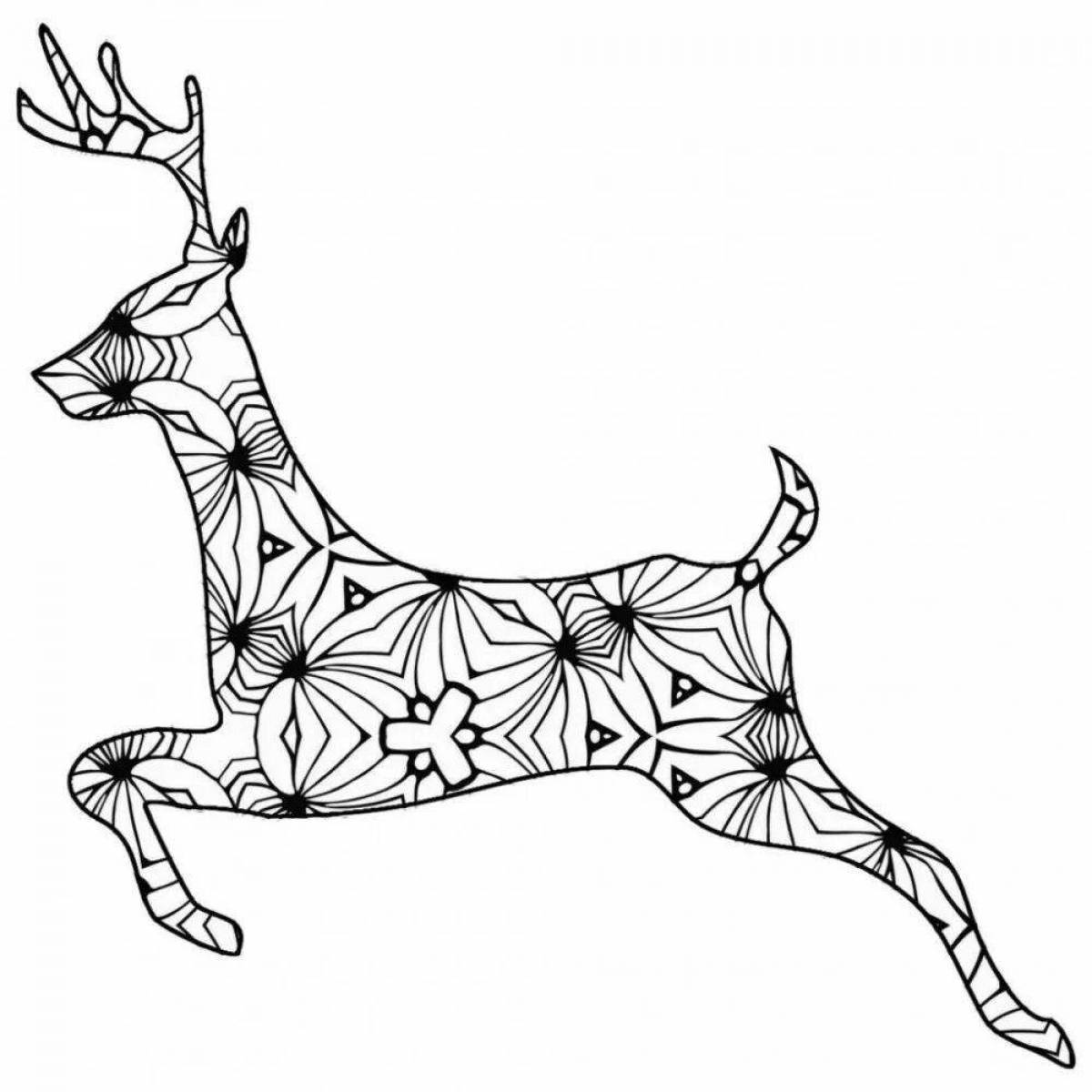 Adorable deer coloring book for girls