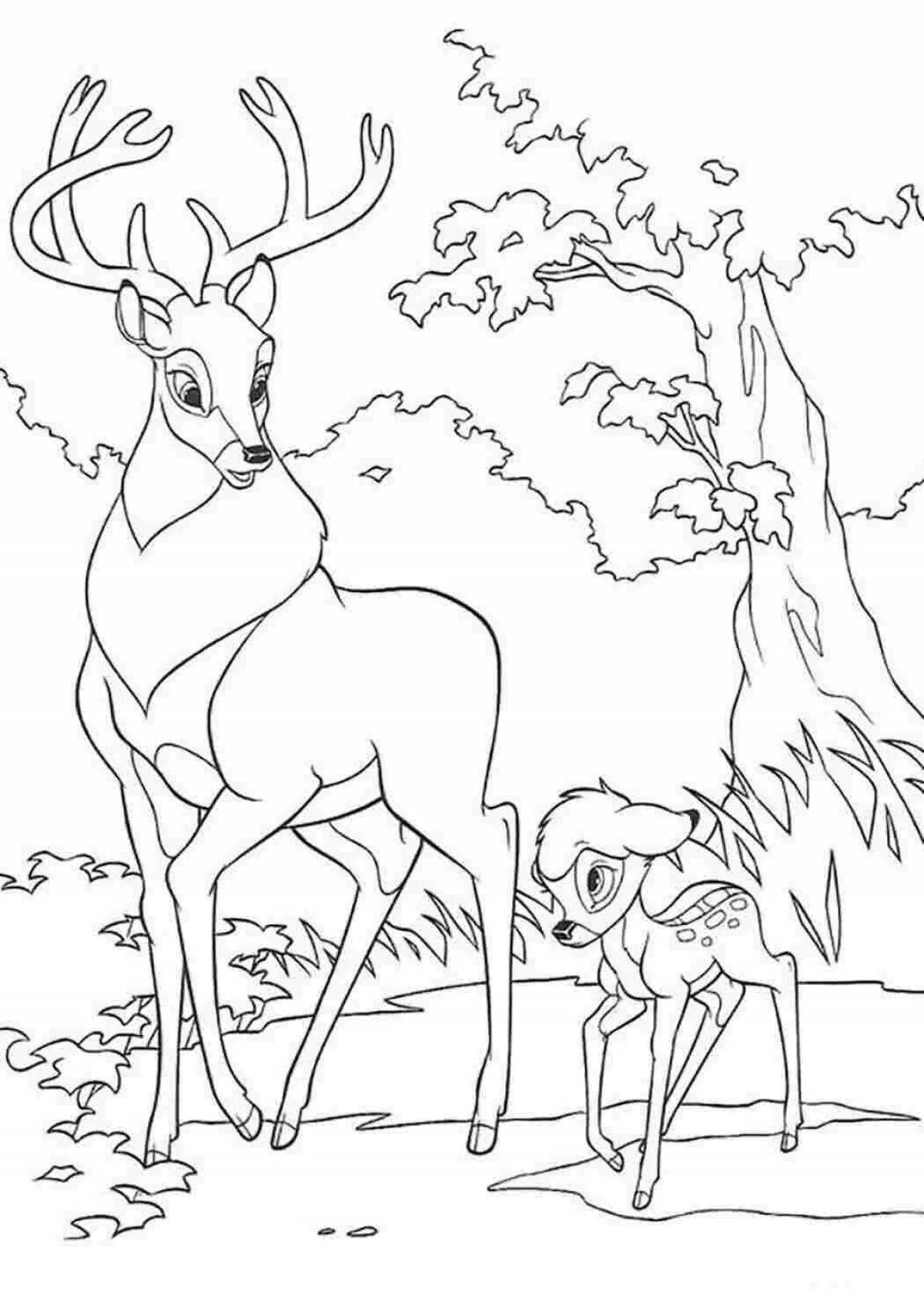 Playful coloring for girls deer