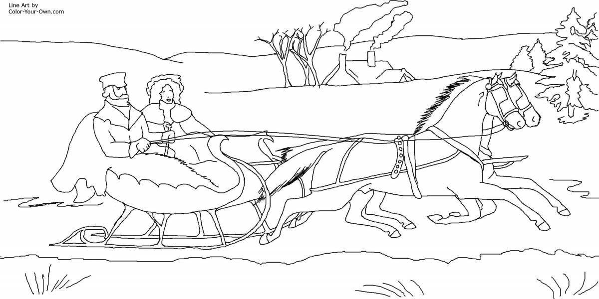 Horse with sleigh #6