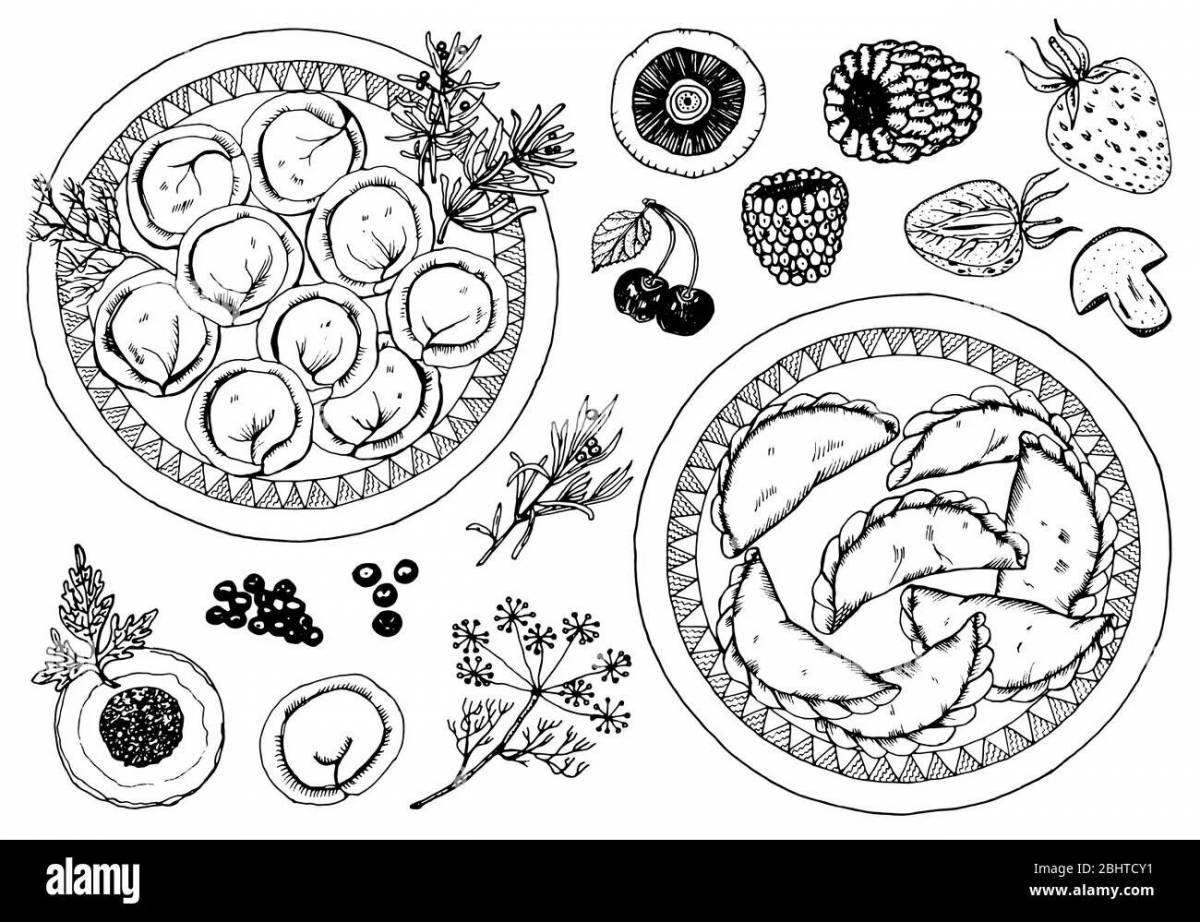 Fabulous dumpling coloring book for babies