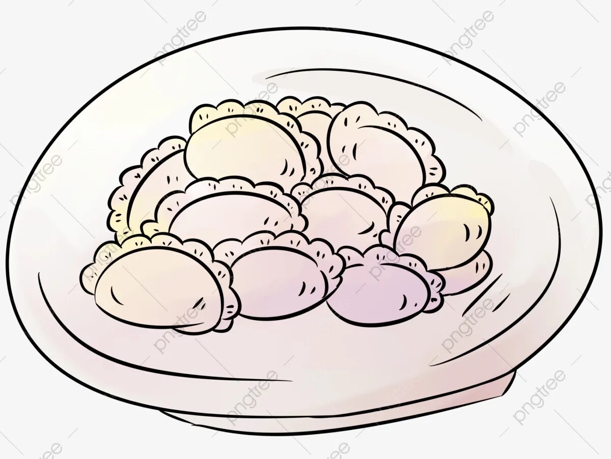 Humorous coloring of dumplings for preschoolers