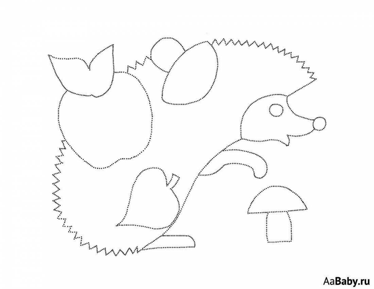 Coloring page of glowing volume outline