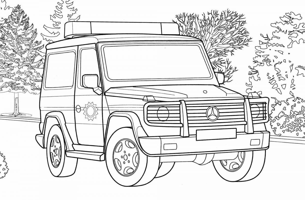 Fun coloring UAZ for kids