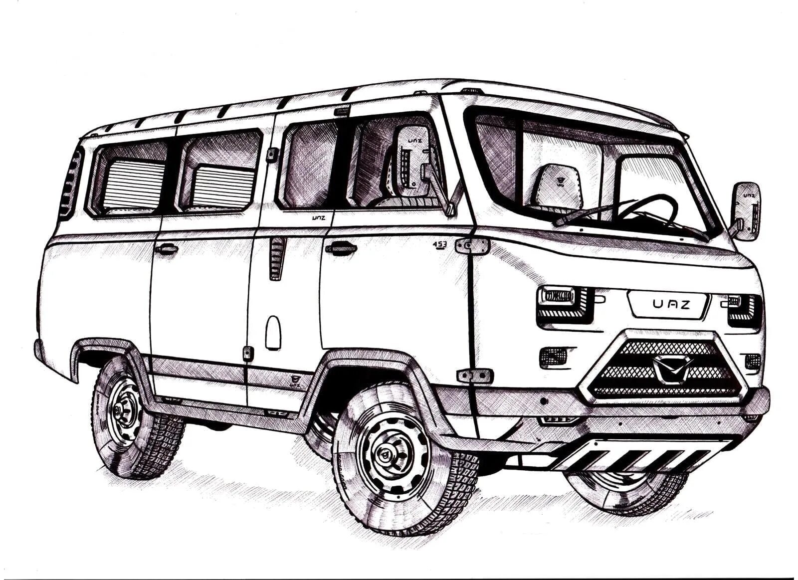 Witty UAZ coloring book for babies