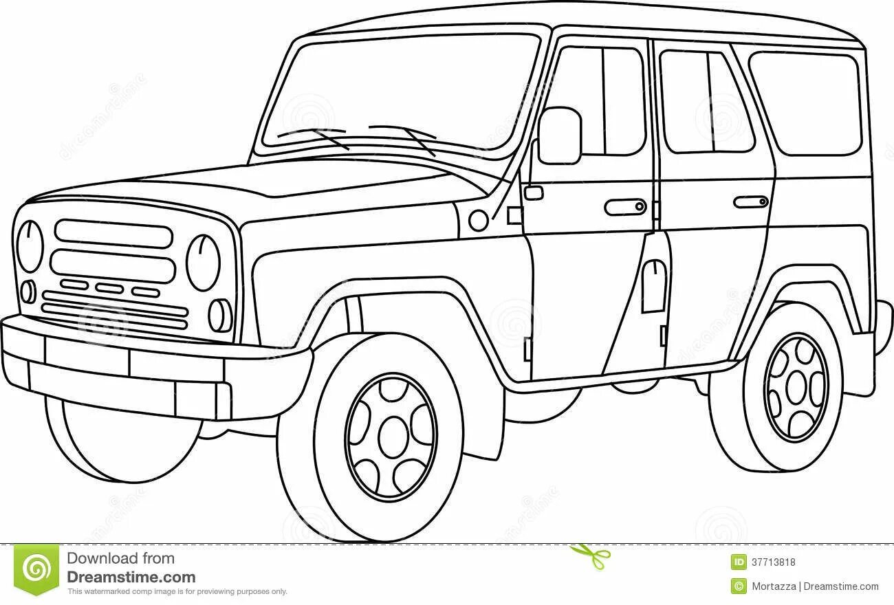 Funny UAZ coloring book for kids