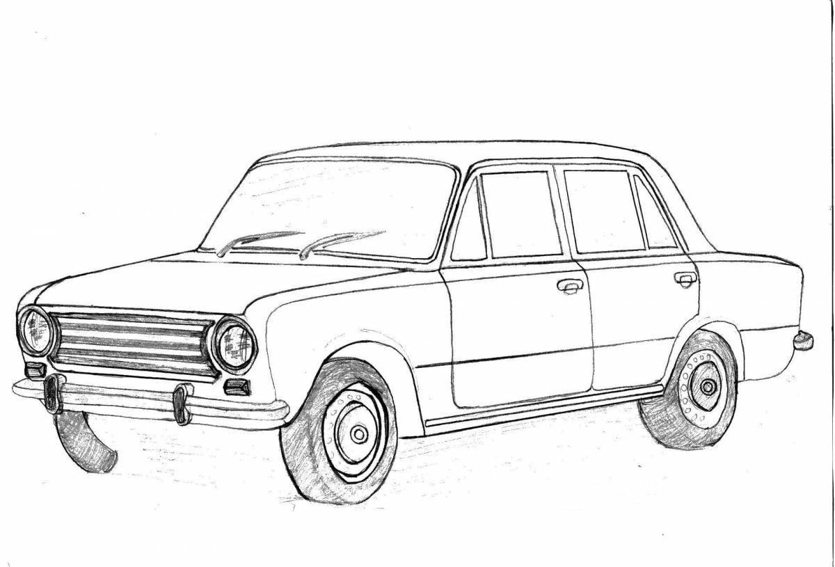 Colorful car vaz 2107 coloring book