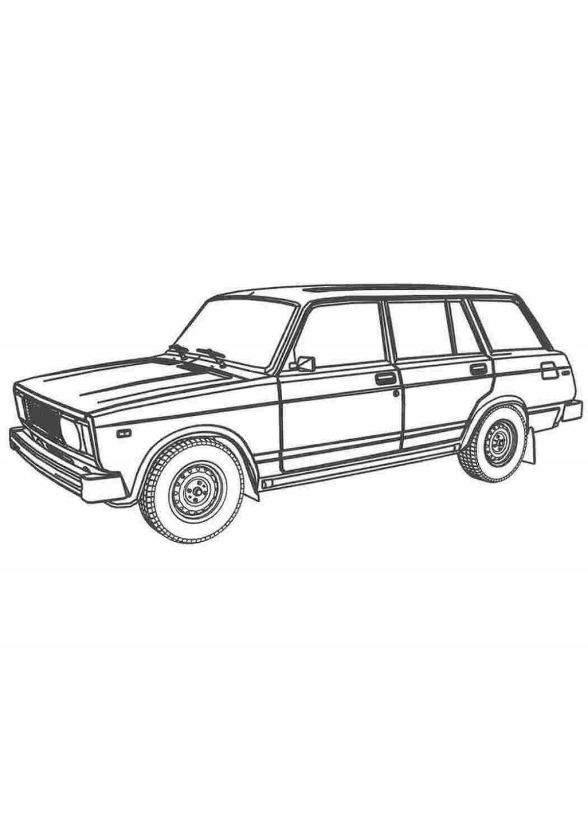 Delightful car vaz 2107 coloring book