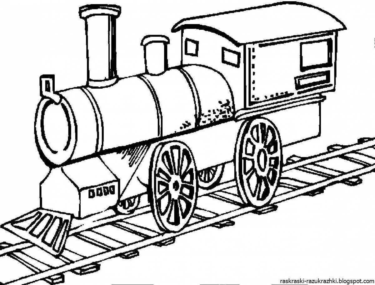 Coloring page adorable train for boys