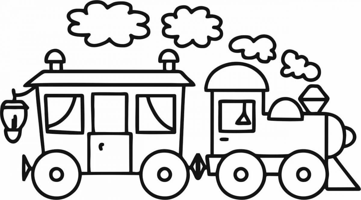 Outstanding boys train coloring page