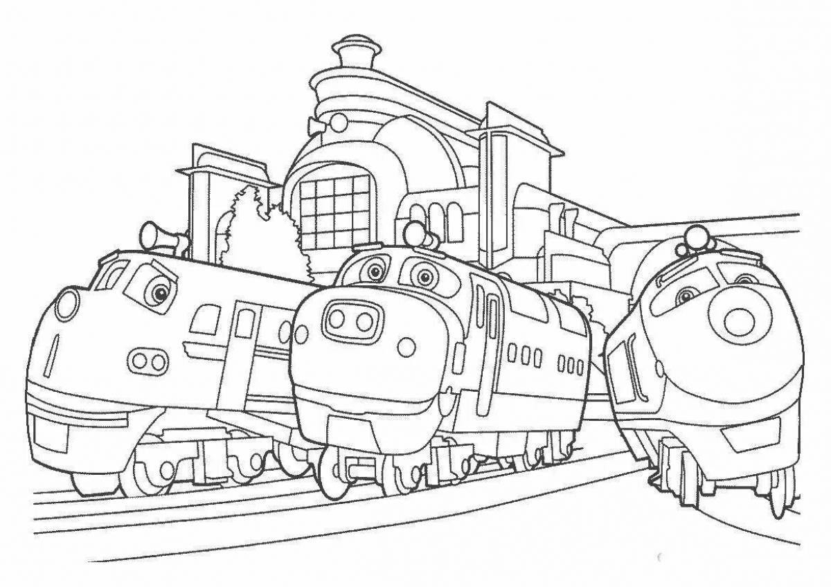 Superb train coloring book for boys