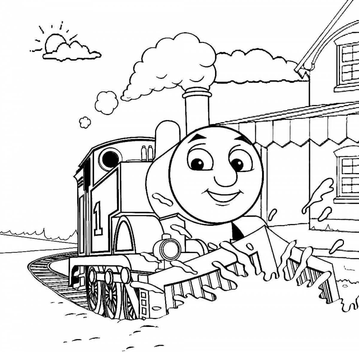 Gorgeous train coloring book for boys