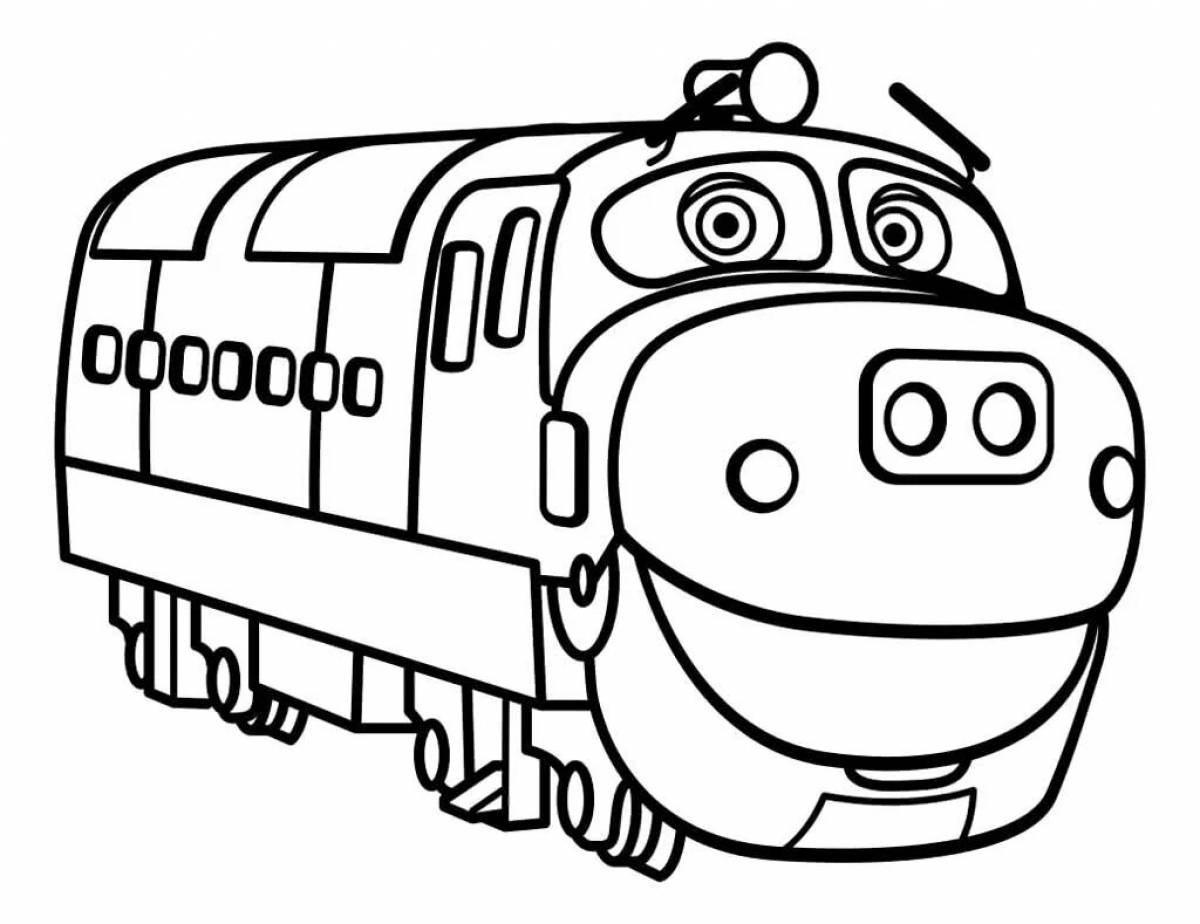 Coloring book glamor train for boys