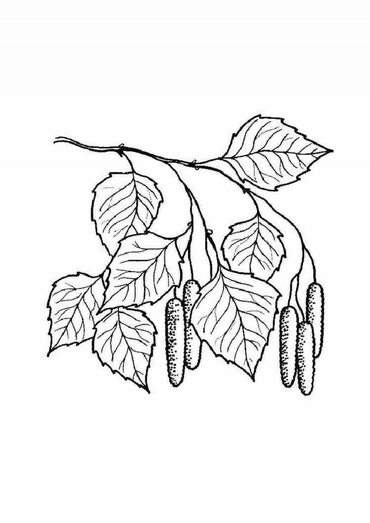 Glowing coloring leaves on a branch