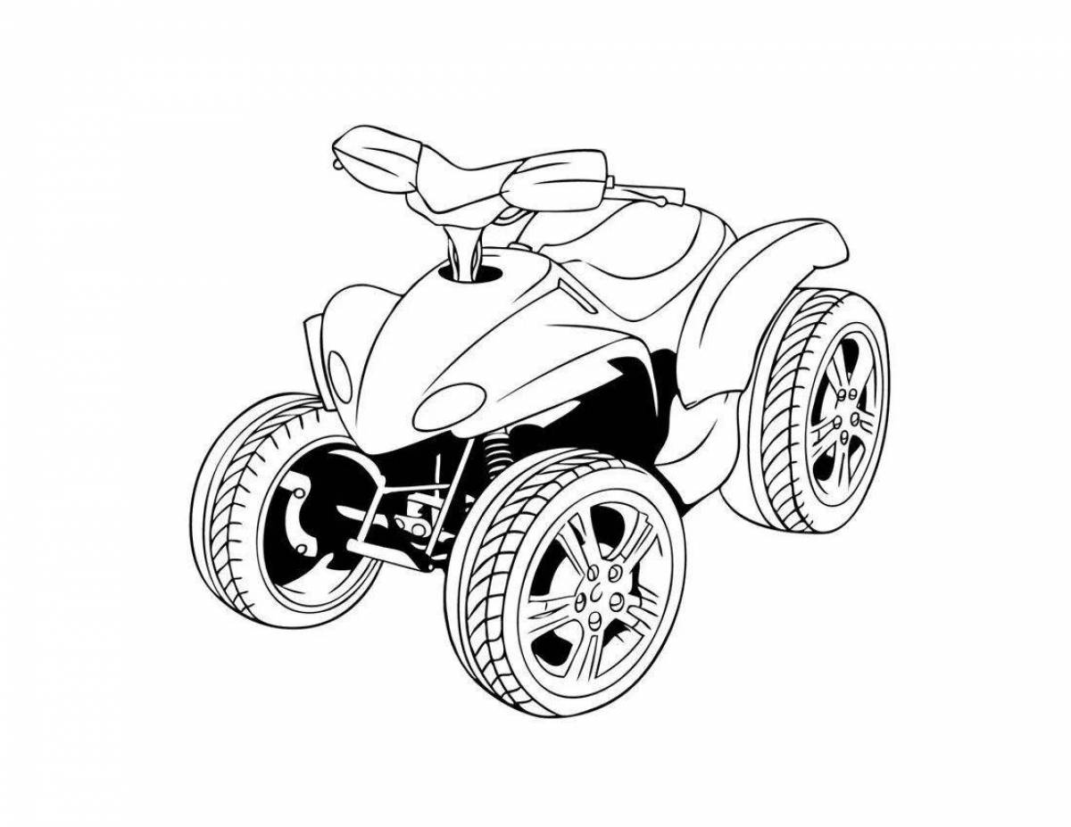 Fabulous quad bike coloring for boys