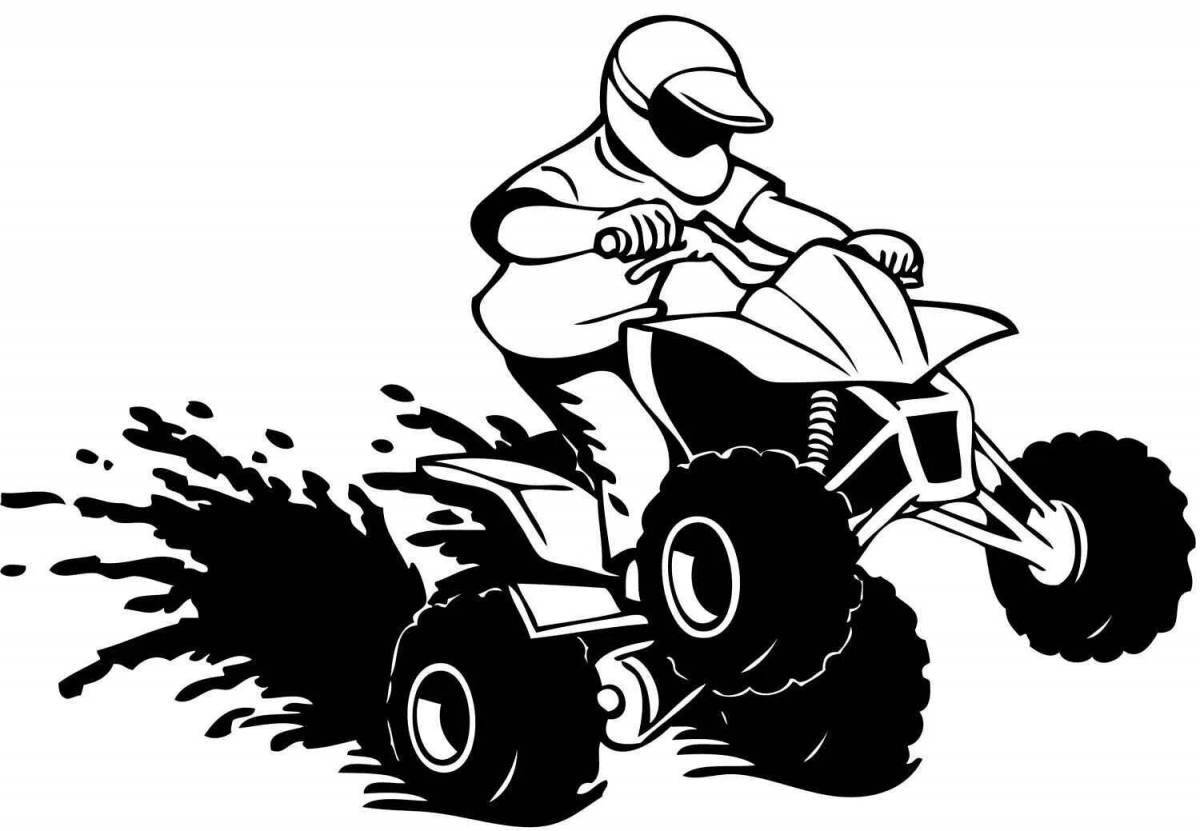 Coloring page elegant quad bike for boys