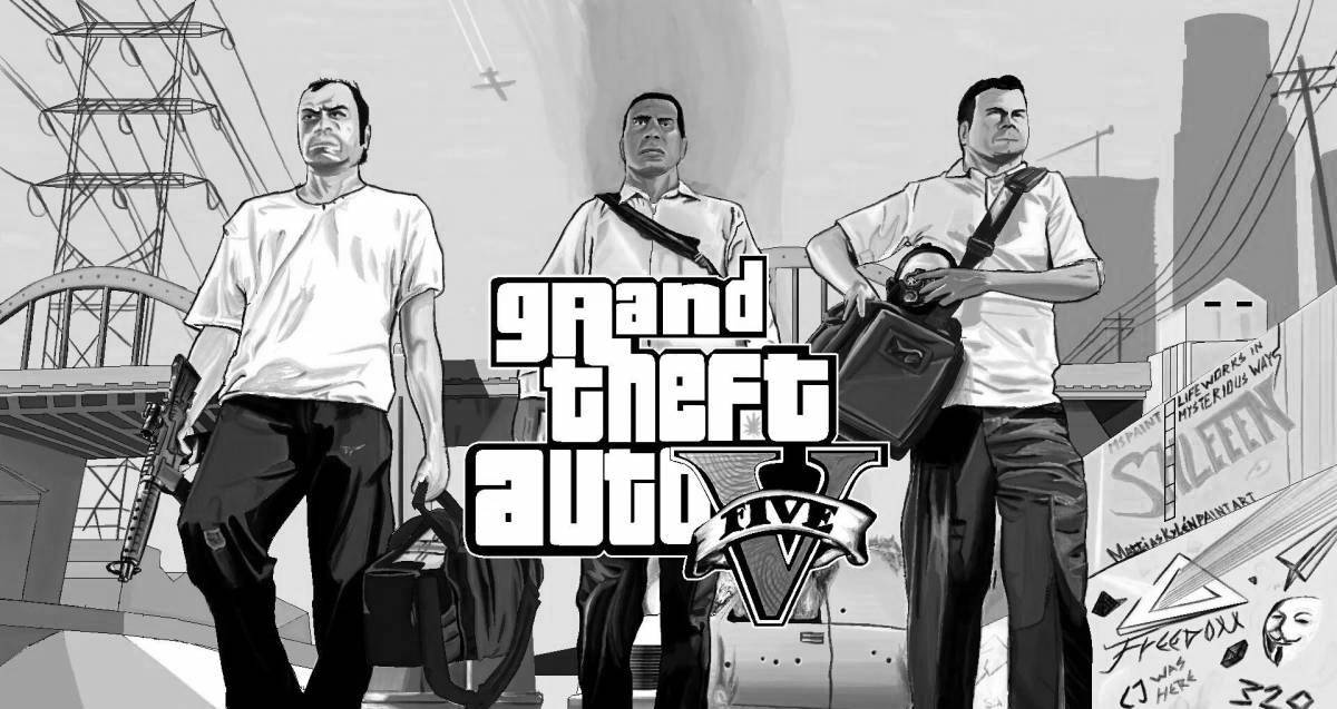 Glorious gta 5 games coloring page