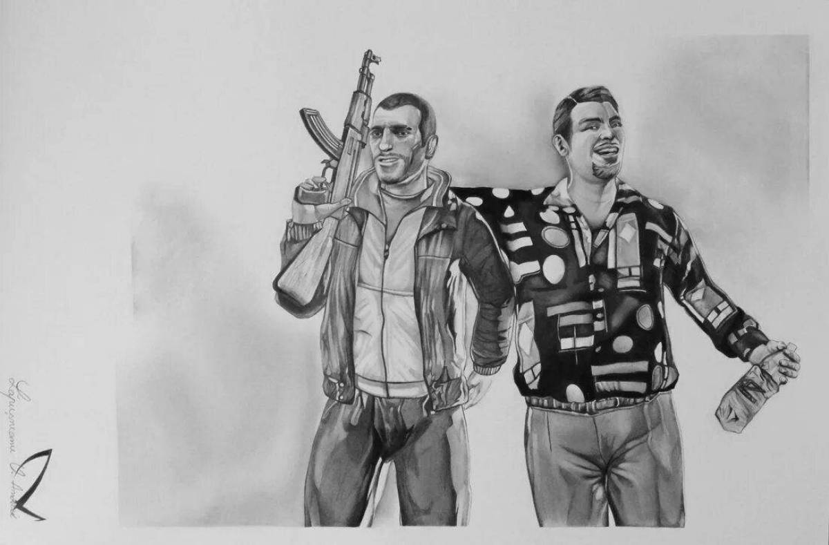 Animated gta 5 coloring page