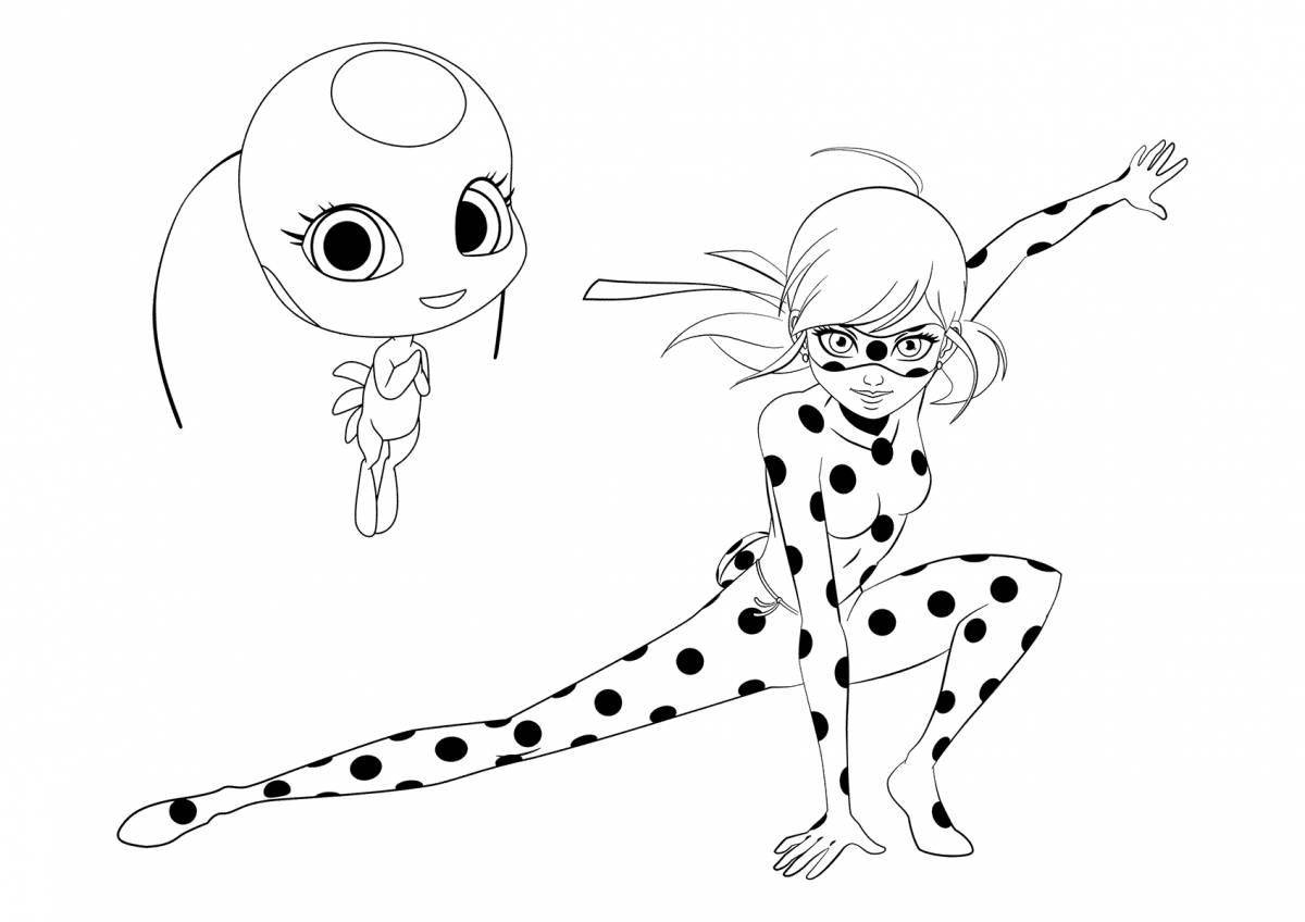 Coloring page gorgeous ladybug